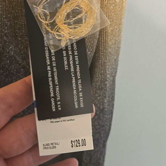 Jones new york Gold and Black Cardigan with Cozy Ombre Design - Picture 3 of 7